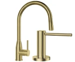 Bateria Schock KAVUS White Gold wyciągana wylewka + dozownik Samo White Gold
