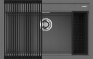 Zlewozmywak nakładany Elleci BEST 130 K99 Dark Grey z akcesoriami