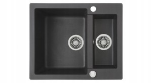 Zlewozmywak Teka Clivo 60 S-TQ Onyks + bateria Oval 915 Czarna
