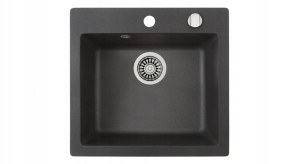 Zlewozmywak Teka Clivo 50 S-TQ Onyks + bateria Oval 915 Czarna