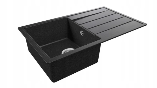 Zlewozmywak Teka Comfort 45 B-TQ Onyks + bateria Oval 915 Czarna