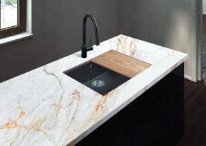 Zlewozmywak podwieszany Berg LINEA BRNL14L Czarny Onyx
