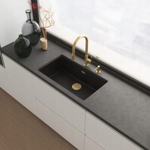 Bateria kuchenna Franke Maris Slim Clear Water J pull-out Złoty