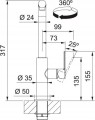 Bateria kuchenna Franke Maris Slim L pull-out Czarny mat