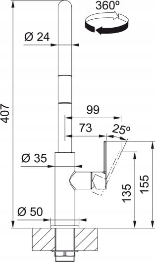 Bateria kuchenna Franke Maris Slim J pull-out Czarny mat