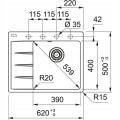 Zlewozmywak Franke CNG 611-62 TL Onyx Prawy / Czarny odpływ