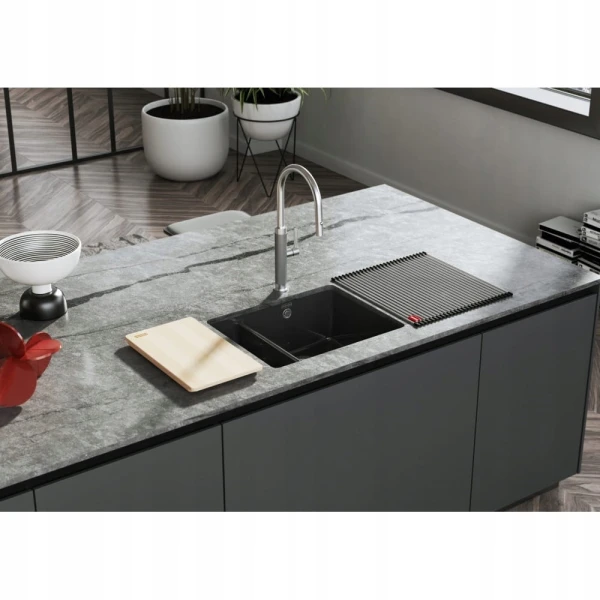 Zlewozmywak Franke KubusX KXK 160-37-12 Onyx połysk