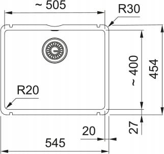 Zlewozmywak Franke KubusX KXK 110-51 Onyx połysk