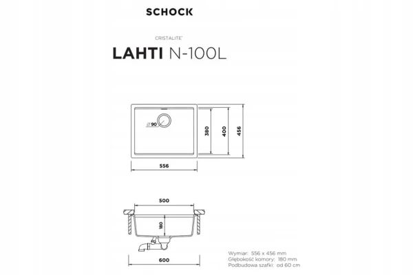 Zlewozmywak Schock LAHTI N-100L Vanilla
