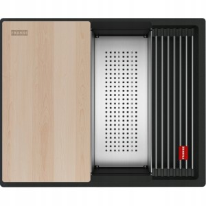 Zlewozmywak podwieszany Franke Kanon KNG PRO 110-52 Czarny mat / Czarne odpływy