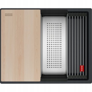 Zlewozmywak podwieszany Franke Kanon KNG PRO 110-52 Onyx / Czarne odpływy