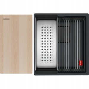 Zlewozmywak podwieszany Franke Kanon KNG PRO 110-37 Czarny mat / Czarne odpływy