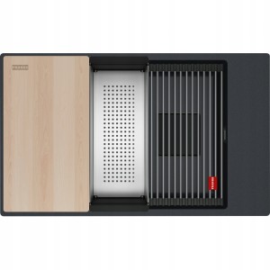 Zlewozmywak podwieszany Franke Kanon KNG PRO 110-62 Onyx / Czarne odpływy