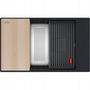 Zlewozmywak podwieszany Franke Kanon KNG PRO 110-62 Czarny mat / Czarne odpływy