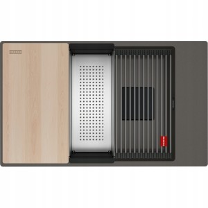 Zlewozmywak podwieszany Franke Kanon KNG PRO 110-62 Łupkowy szary / Czarne odpływy