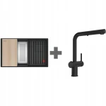 Zlewozmywak Franke Kanon KNG PRO 160-46-21 Czarny mat + Active L Twist