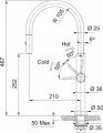 Bateria kuchenna Franke Pescara J pull-out spray Złoto