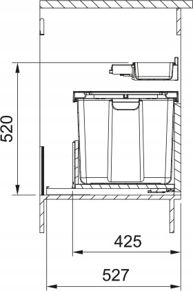 System sortowania odpadów Sorter Mythos Water Hub 1 kosz