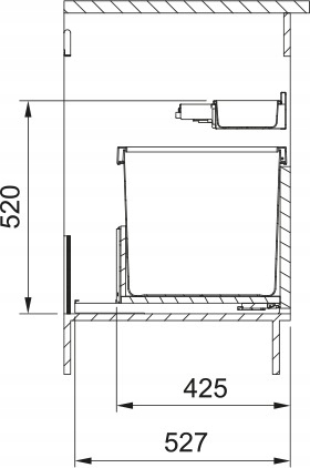 System sortowania odpadów Sorter Mythos Water Hub 2 kosze