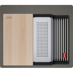 Zlewozmywak nakładany Franke Kanon KNG PRO 610-53 FTL Łupkowy szary / Czarne odpływy