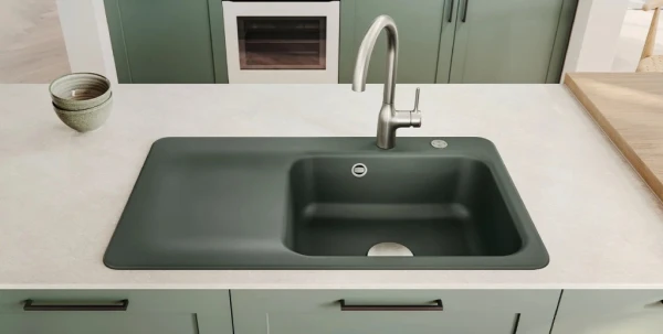 Zlewozmywak nakładany SystemCeram Juna 90 Eibe 56 Prawa komora