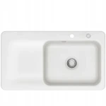 Zlewozmywak nakładany SystemCeram Juna 90 Polar 13 Prawa komora