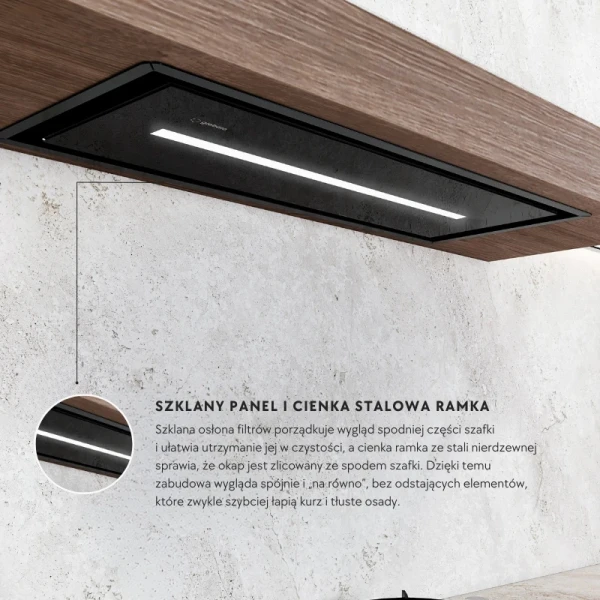 Okap kuchenny podszafkowy Globalo Pinelio 80.1 Black 80 cm