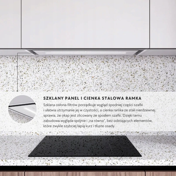 Okap kuchenny podszafkowy Globalo Pinelio 80.1 White 80 cm