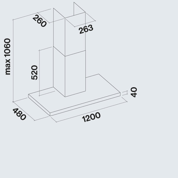 Okap wyspowy Falmec Lumen Isola 120 inox 800 m³/h