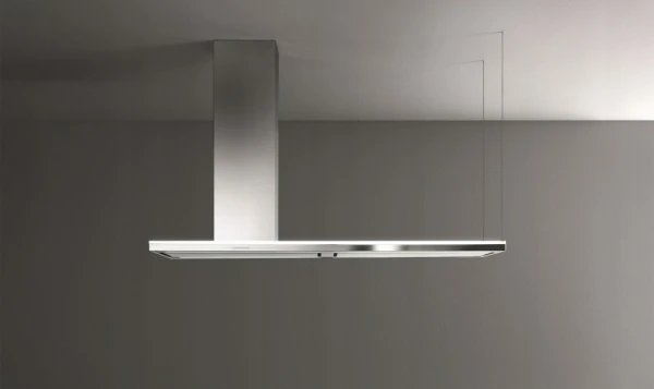 Okap wyspowy Falmec Lumen Isola 175 inox 800 m³/h - komin po lewej