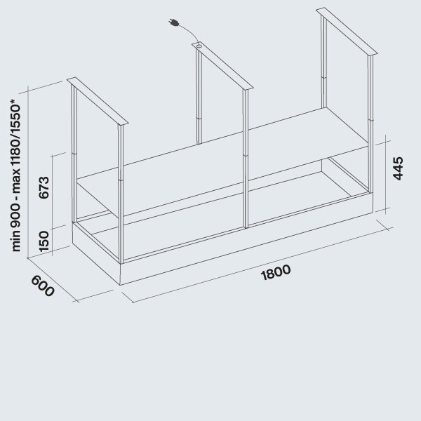 Okap wyspowy Falmec Spazio Circle.Tech Isola 180 inox 600 m³/h