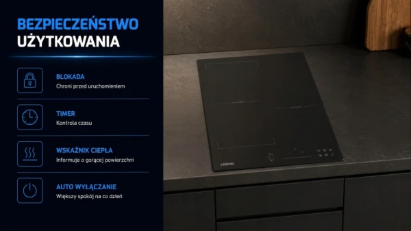 Płyta indukcyjna do zabudowy BERG BRGI4311LM 45 cm Czarny mat