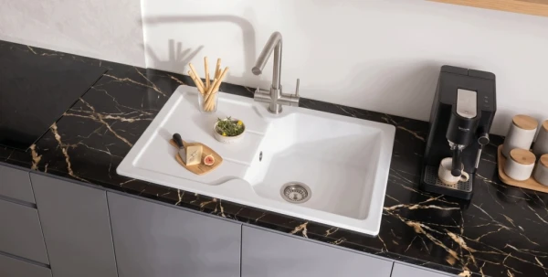 Zlewozmywak nakładany Sonra Merid 78 Crystal White 58 Ceramiczny