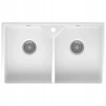 Zlewozmywak farmerski Sonra Belfast Double Crystal White 58 Ceramiczny