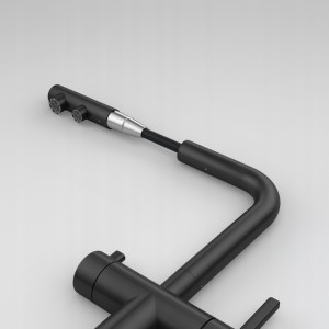 Bateria Franke Atlas Neo Clear Water pull-out Czarna stal szlachetna