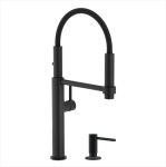 Bateria kuchenna Franke Pescara 360 Czarny Mat, elastyczna wylewka  + Dozownik  Active SM Czarny mat